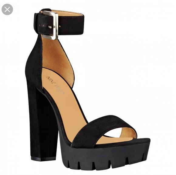 nine west black platform sandals